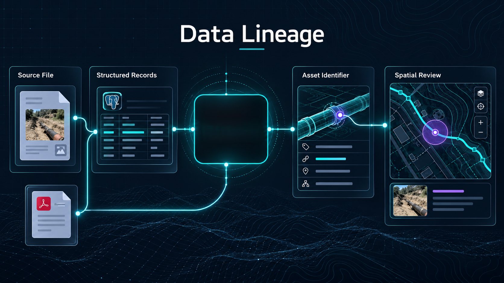 Structured records connected to spatial context